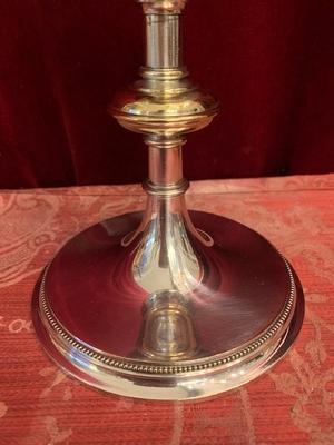 Ciborium Stamped: Bourdon en Brass Silver Plated Polished and Varnished, Belgium 19th century