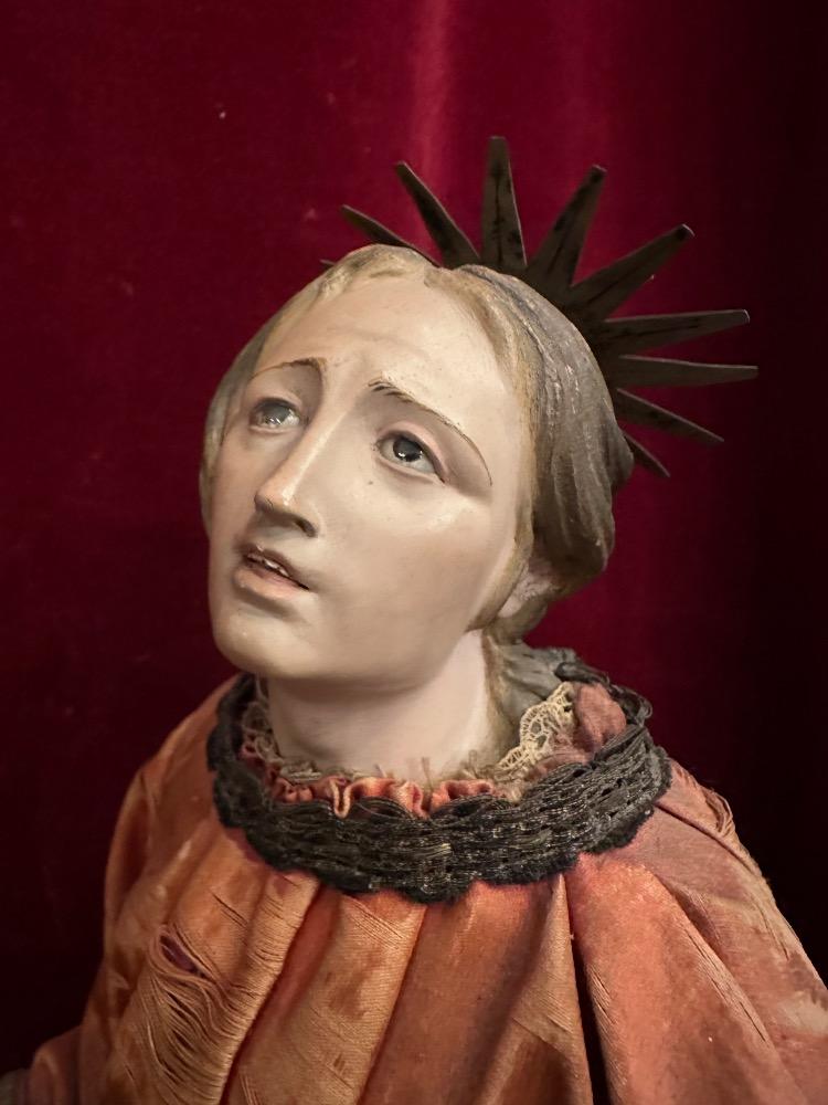 1 Classical - Style Neapolitan Sculpture St. Mary Under The Cross