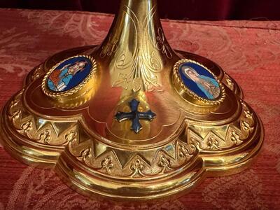 Chalice style Classicistic en Full - Siliver / Gilt / Enamel, Belgium  19 th century ( Anno 1890 )