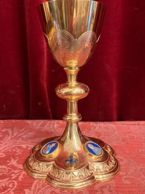 Chalice style Classicistic en Full - Siliver / Gilt / Enamel, Belgium  19 th century ( Anno 1890 )