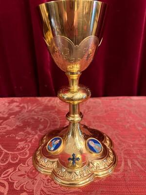 Chalice style Classicistic en Full - Siliver / Gilt / Enamel, Belgium  19 th century ( Anno 1890 )