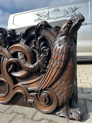 Exceptional And Large Monumental Relief - Supra - Porte Multiple Animal Representations. style Classicistic en Fully hand - carved wood., Germany 19 th century