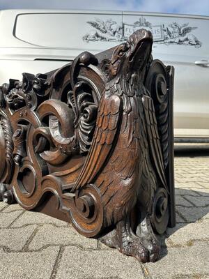 Exceptional And Large Monumental Relief - Supra - Porte Multiple Animal Representations. style Classicistic en Fully hand - carved wood., Germany 19 th century