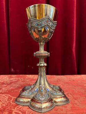 Exceptional Chalice  style Classicistic en Full- Silver Marks Present / Enamel, France 19 th century ( Anno 1865 )