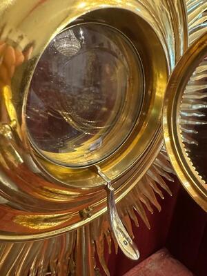 1 Classicistic Monstrance With Orignal Full Silver Lunula & Case. By: Thiery - Paris