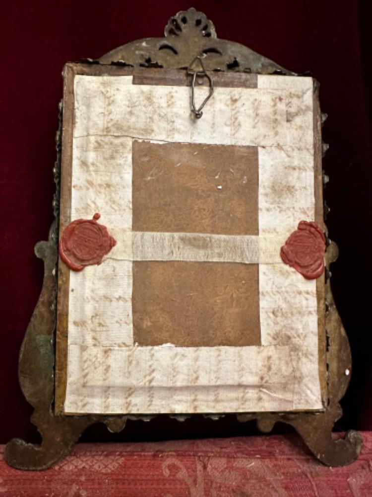 1 Classicistic Reliquary - Relic 1 Baroque - Style Important Reliquary: Relics Related To D.N.J.C.  Relics Of 12 Apostles. De Columna Flagellis. De Spinea Corona. De Sepulcro D.N.J.C. Originally Sealed