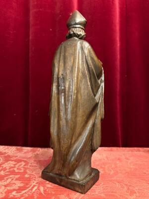 Sculpture Bishop style Classicistic en Hand - Carved Wood , Belgium  19 th century