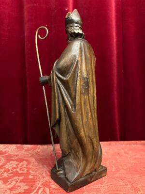 Sculpture Bishop  style Classicistic en Hand - Carved Wood , Belgium  19 th century