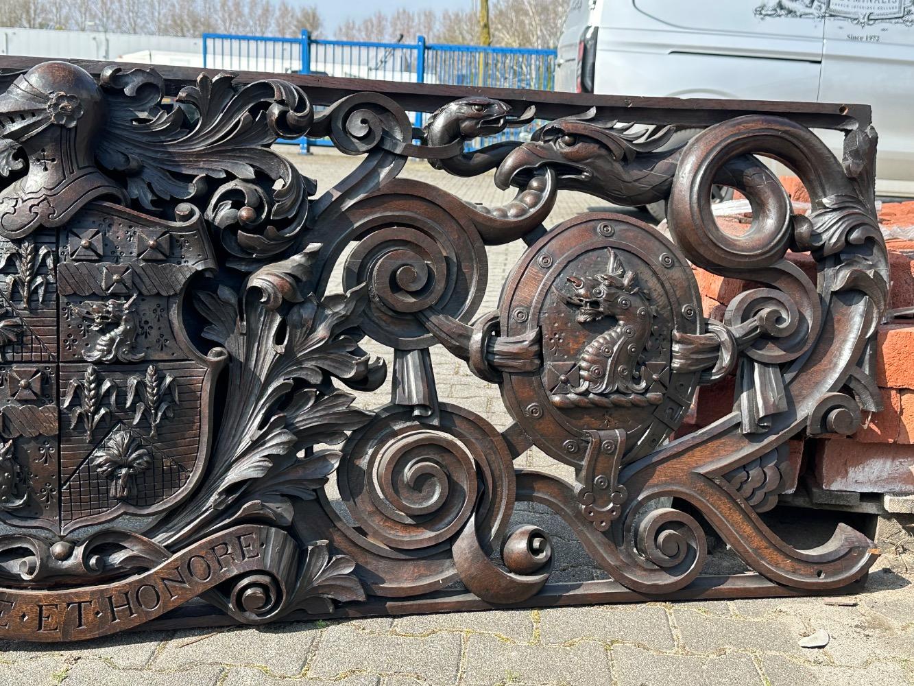 1 Classicistic Stunning Architectural Element / Supra Porte. Agricultural Features And Cornucopia.