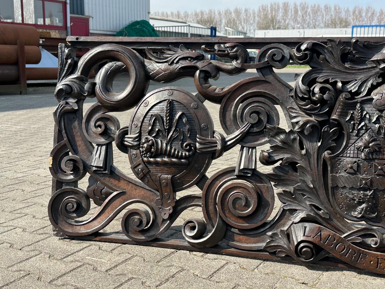 1 Classicistic Stunning Architectural Element / Supra Porte. Agricultural Features And Cornucopia.