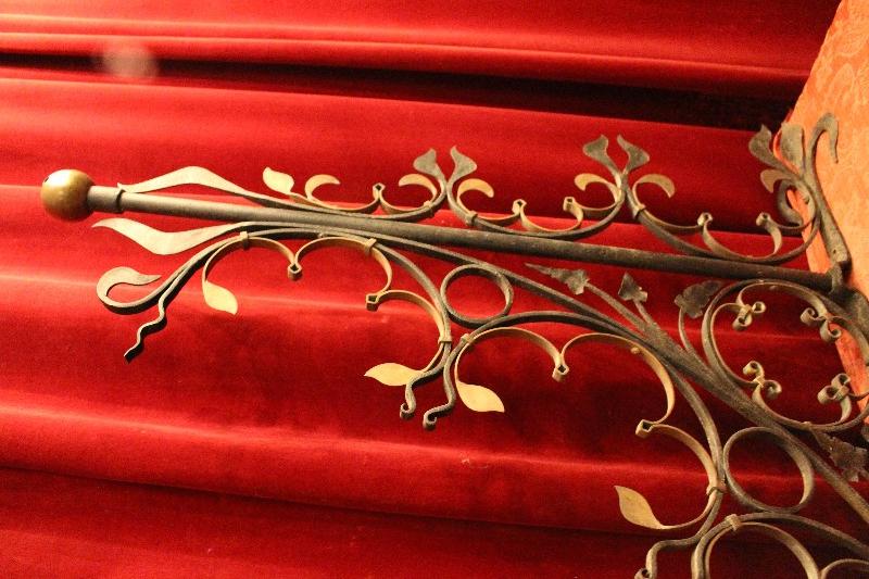 1  Coloured Metal Hand-Made Lantern With Matching Wall-Mount