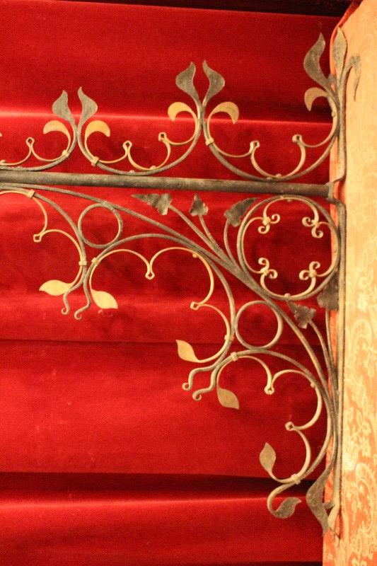 1  Coloured Metal Hand-Made Lantern With Matching Wall-Mount