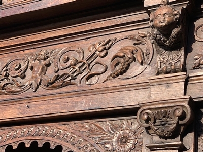 Confessional 17 Th Century !! en Oak wood, Belgium 17th Century !