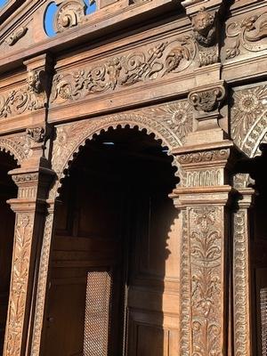 Confessional 17 Th Century !! en Oak wood, Belgium 17th Century !