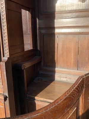 Confessional 17 Th Century !! en Oak wood, Belgium 17th Century !