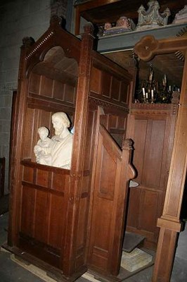 Confessional en WOOD OAK, belgium 19th century