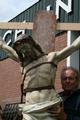 Corpus Christi With Cross en plaster polychrome, Belgium 19th century