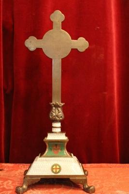 Cross en Bronze / Cloisonne, France 19th century