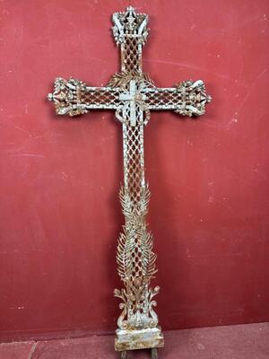 Cross From Graveyard en Cast - Iron, France 19 th century