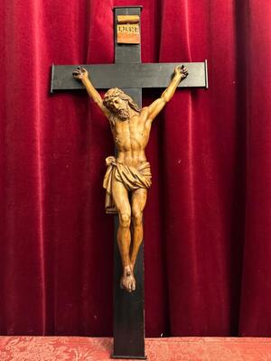 Cross With Corpus Christi  en Hand - Carved Wood , Netherlands  18 th century