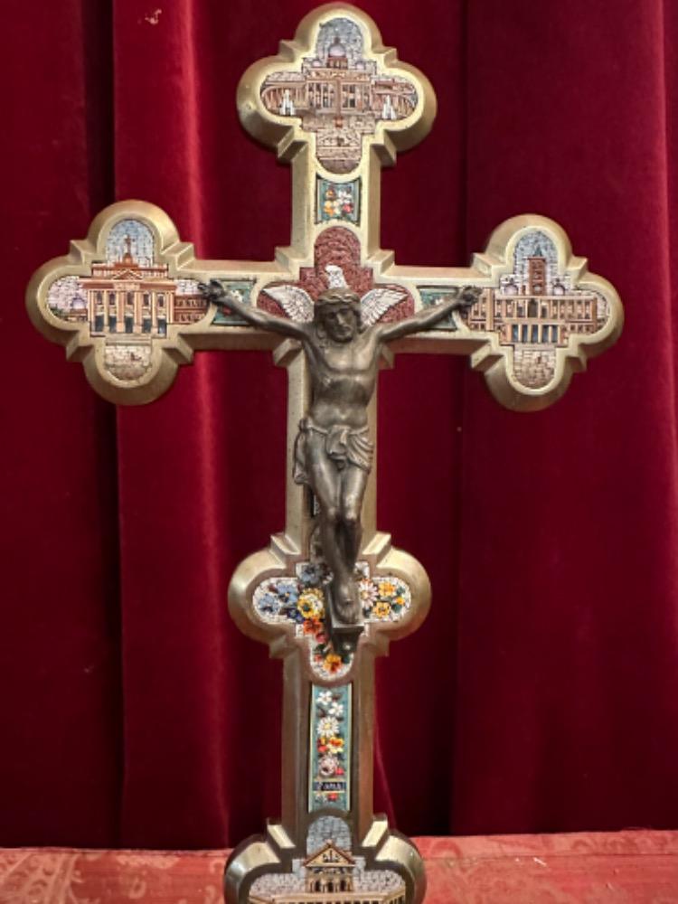 1  Cross With Corpus Christi Inlay With Micro Mozaiek