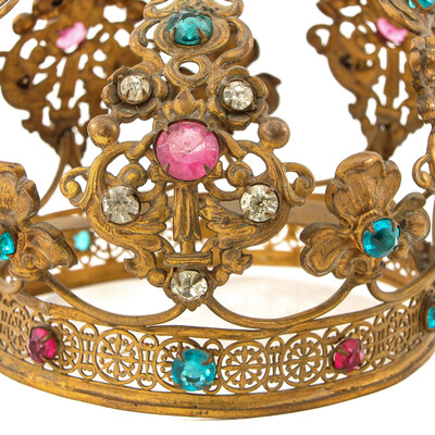 Crown en Brass / Glass , Belgium  19 th century