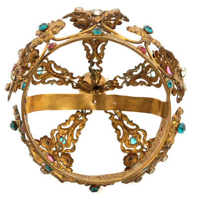 Crown en Brass / Glass , Belgium  19 th century
