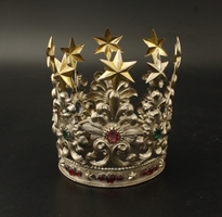 Crown en silver / glass stones, France 19th century