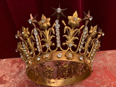 Crown en Brass Gilt / Stones, France 19th century