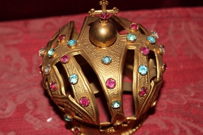 Crown en Brass / Gilt / Gem Stones, Belgium 19th century ( anno 1870 )