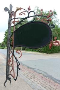 Double Sided Sign-Board en Wrought - Iron ( Handmade ), France 19th century