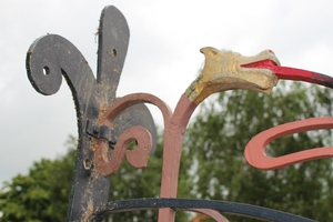 Double Sided Sign-Board en Wrought - Iron ( Handmade ), France 19th century