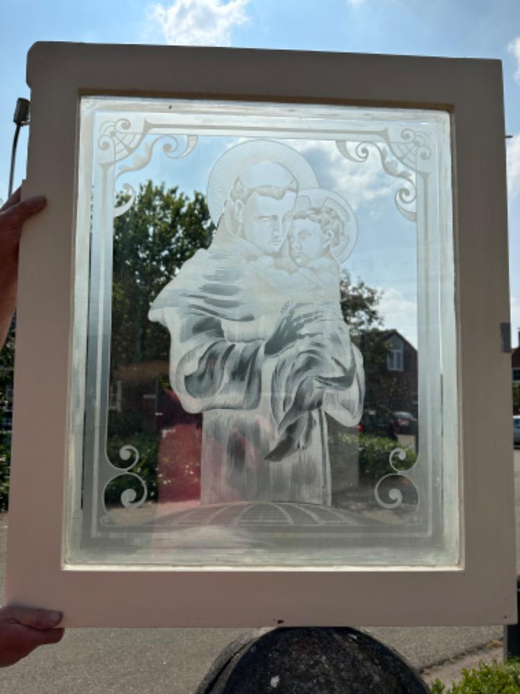 1  Etched - Glass Window St. Anthony Of Padua