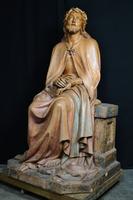 Exceptional Big Size Christ On The Cold Stone en Terra-Cotta, Belgium 19th century