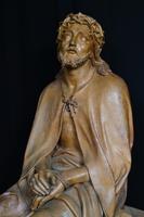 Exceptional Big Size Christ On The Cold Stone en Terra-Cotta, Belgium 19th century