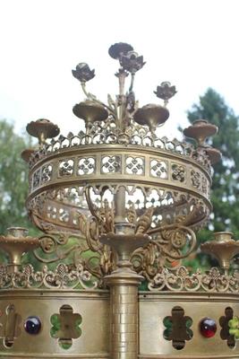 Exceptional Candle Holder en Full Bronze / Gemstones, France 19th century ( anno 1870 )