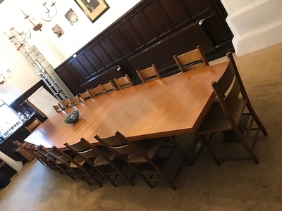 Exceptional  Consistorium-Table With 22 Matching Chairs Dutch 20th century