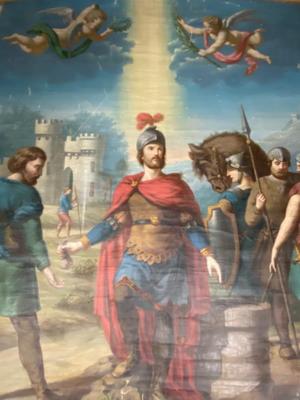 Exceptional Large Painting Signed. 350 X 240 Cm en Painted on Linen, Belgium 19 th century