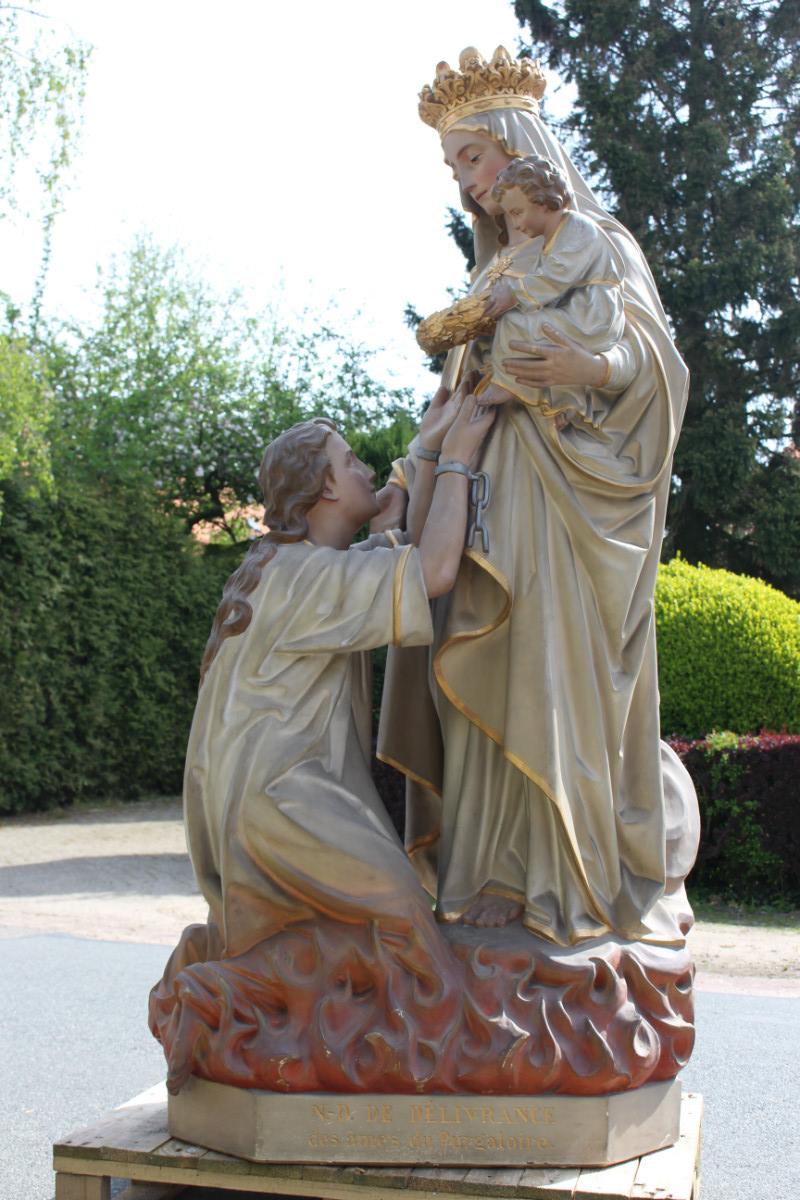 1   Exceptional Life Size Statue Our Lady Of Purgatory