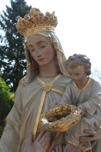 Exceptional Life Size Statue Our Lady Of Purgatory en Terra-Cotta polychrome, France 19th century