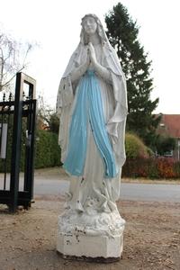 Exceptional More Than Life Size St. Mary Lourdes en Cast Iron, France 19th century