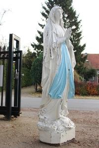 Exceptional More Than Life Size St. Mary Lourdes en Cast Iron, France 19th century