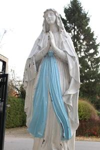 Exceptional More Than Life Size St. Mary Lourdes en Cast Iron, France 19th century