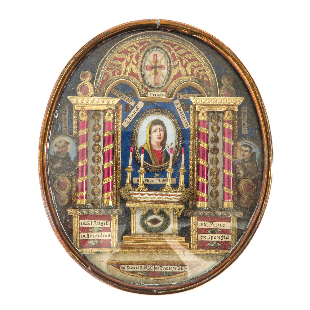1  Exceptional Multi - Reliquary / Travel Theca Passion Of Christ