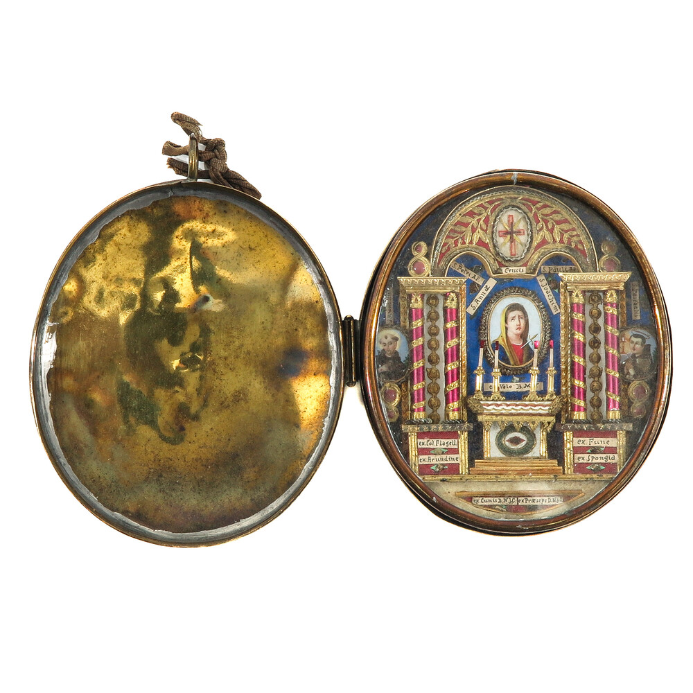 1  Exceptional Multi - Reliquary / Travel Theca Passion Of Christ