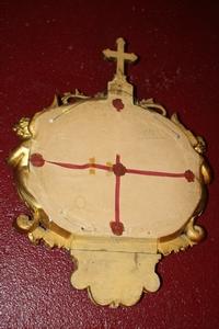 Exceptional Reliquary en wood polychrome gilt, Belgium 18th century