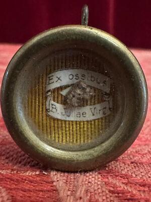 1  Exceptional Reliquary - Relic Ex Ossibus B. Maria Virgine. Very Rare Relic
