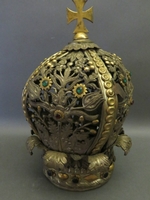 Exceptionally Crown For Procession-Madonna, Hand-Work , Stones. en Brass Gilt Silver Plated, Alps Countries