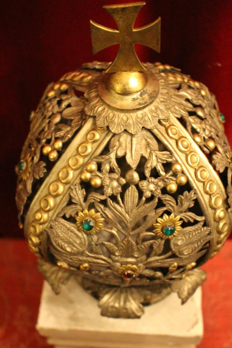 1  Exceptionally Crown For Procession-Madonna, Hand-Work , Stones.