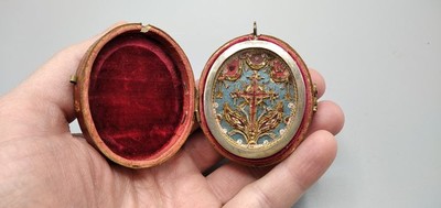 Extremely Rare High-Quality Reliquary Containing 6 Relics Including The True Cross Italy  19 th century